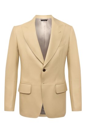 Мужской кожаный пиджак TOM FORD бежевого цвета по цене 563000 руб., арт. BW408/TFL808 | Фото 1 Мужской кожаный пиджак TOM FORD бежевого цвета, арт. BW408/TFL808 | Фото 1 (Длина (для топов): Стандартные; Пиджаки М: Приталенный; Случай: Повседневный; Рукава: Длинные; Стили: Кэжуэл; Материал подклада: Купро; 1-2-бортные: Однобортные)