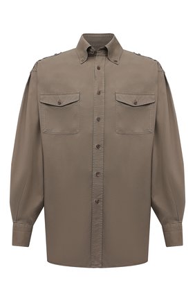 Мужская рубашка TOM FORD хаки цвета по цене 48050 руб., арт. 9FT800/940MBE | Фото 1