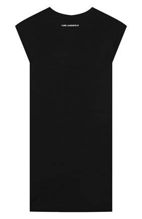Детское хлопковое платье KARL LAGERFELD KIDS черного цвета по цене 9950 руб., арт. Z12172 | Фото 2 Детское хлопковое платье KARL LAGERFELD KIDS черного цвета, арт. Z12172 | Фото 2