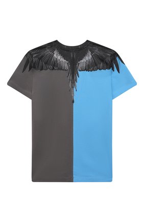 Детская хлопковая футболка MARCELO BURLON KIDS OF MILAN голубого цвета по цене 9925 руб., арт. 21E/B/MB/1108/0010/2-6Y | Фото 2 Детская хлопковая футболка MARCELO BURLON KIDS OF MILAN голубого цвета, арт. 21E/B/MB/1108/0010/2-6Y | Фото 2