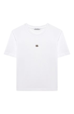 Детская хлопковая футболка DOLCE & GABBANA белого цвета по цене 9790 руб., арт. L5JTAZ/G7YPF/8-14 | Фото 1 Детская хлопковая футболка DOLCE & GABBANA белого цвета, арт. L5JTAZ/G7YPF/8-14 | Фото 1