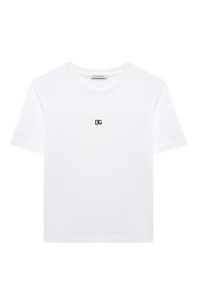 Детская хлопковая футболка DOLCE & GABBANA белого цвета по цене 8995 руб., арт. L5JTAZ/G7YPF/2-6 | Фото 1 Детская хлопковая футболка DOLCE & GABBANA белого цвета, арт. L5JTAZ/G7YPF/2-6 | Фото 1