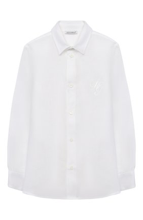 Детская льняная рубашка DOLCE & GABBANA белого цвета по цене 19950 руб., арт. L42S70/G7YEA/8-14 | Фото 1 Детская льняная рубашка DOLCE & GABBANA белого цвета, арт. L42S70/G7YEA/8-14 | Фото 1