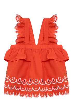 Детский комплект из топа и шорт STELLA MCCARTNEY кораллового цвета по цене 6480 руб., арт. 602544/SQK79/9M | Фото 2 Детский комплект из топа и шорт STELLA MCCARTNEY кораллового цвета, арт. 602544/SQK79/9M | Фото 2
