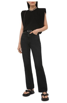 Женская хлопковая футболка THE FRANKIE SHOP черного цвета по цене 8335 руб., арт. TS EVA KR 07 | Фото 2 Женская хлопковая футболка THE FRANKIE SHOP черного цвета, арт. TS EVA KR 07 | Фото 2