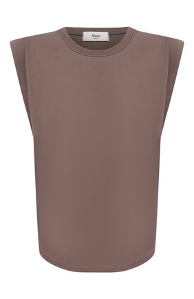 Женская хлопковая футболка THE FRANKIE SHOP коричневого цвета по цене 8335 руб., арт. TS EVA KR 07 | Фото 1 Женская хлопковая футболка THE FRANKIE SHOP коричневого цвета, арт. TS EVA KR 07 | Фото 1