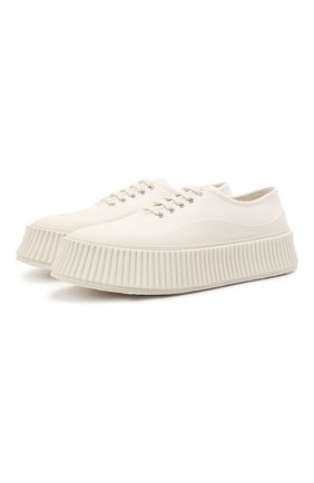 Женские текстильные кеды JIL SANDER белого цвета по цене 43950 руб., арт. JS36072A-13066 | Фото 1 Женские текстильные кеды JIL SANDER белого цвета, арт. JS36072A-13066 | Фото 1 (Материал внутренний: Текстиль, Натуральная кожа; Подошва: Платформа; Материал внешний: Текстиль)
