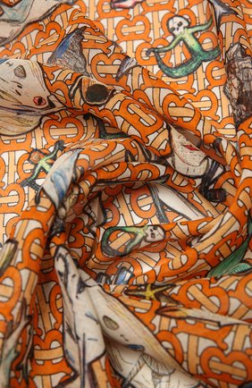 Женская шаль из шелка и шерсти BURBERRY оранжевого цвета по цене 30900 руб., арт. 8039672 | Фото 2 Женская шаль из шелка и шерсти BURBERRY оранжевого цвета, арт. 8039672 | Фото 2
