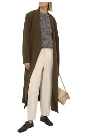 Женские хлопковые брюки JIL SANDER кремвого цвета по цене 73750 руб., арт. JSPS311205-WS241600 | Фото 2 Женские хлопковые брюки JIL SANDER кремвого цвета, арт. JSPS311205-WS241600 | Фото 2
