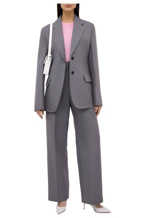 Женские шерстяные брюки JIL SANDER серого цвета по цене 86150 руб., арт. JSPS300425-WS201000 | Фото 2 Женские шерстяные брюки JIL SANDER серого цвета, арт. JSPS300425-WS201000 | Фото 2 (Материал внешний: Шерсть; Длина (брюки, джинсы): Стандартные; Материал подклада: Вискоза; Стили: Кэжуэл; Силуэт Ж (брюки и джинсы): Широкие; Женское Кросс-КТ: Брюки-одежда)