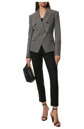 Женский шерстяной жакет BALMAIN серого цвета по цене 191000 руб., арт. VF0SG000/W128 | Фото 2 Женский шерстяной жакет BALMAIN серого цвета, арт. VF0SG000/W128 | Фото 2