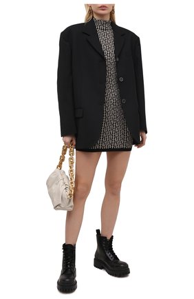 Женское платье из шерсти и вискозы BALMAIN черно-белого цвета по цене 169500 руб., арт. VF0R8071/K253 | Фото 2 Женское платье из шерсти и вискозы BALMAIN черно-белого цвета, арт. VF0R8071/K253 | Фото 2
