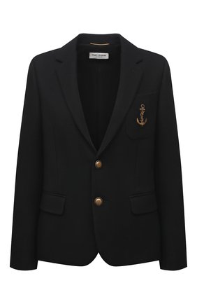 Женский шерстяной жакет SAINT LAURENT черного цвета по цене 242000 руб., арт. 649550/Y1B47 | Фото 1 Женский шерстяной жакет SAINT LAURENT черного цвета, арт. 649550/Y1B47 | Фото 1