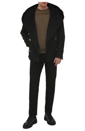 Мужской шерстяной бушлат BALMAIN черного цвета по цене 97800 руб., арт. VH0UA005/W065 | Фото 2 Мужской шерстяной бушлат BALMAIN черного цвета, арт. VH0UA005/W065 | Фото 2