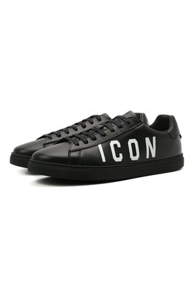 Мужские кожаные кеды icon DSQUARED2 черного цвета по цене 34850 руб., арт. SNM0005 01502228 | Фото 1 Мужские кожаные кеды icon DSQUARED2 черного цвета, арт. SNM0005 01502228 | Фото 1