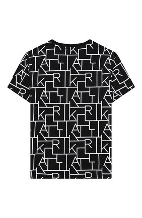 Детская хлопковая футболка KARL LAGERFELD KIDS черного цвета по цене 6995 руб., арт. Z25279 | Фото 2 Детская хлопковая футболка KARL LAGERFELD KIDS черного цвета, арт. Z25279 | Фото 2