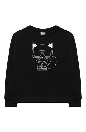 Детский хлопковый свитшот KARL LAGERFELD KIDS черного цвета по цене 11050 руб., арт. Z15312 | Фото 1 Детский хлопковый свитшот KARL LAGERFELD KIDS черного цвета, арт. Z15312 | Фото 1