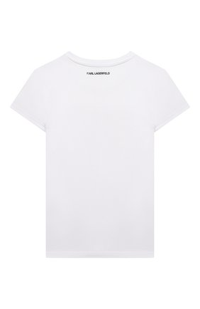 Детская хлопковая футболка KARL LAGERFELD KIDS белого цвета по цене 6995 руб., арт. Z15297 | Фото 2 Детская хлопковая футболка KARL LAGERFELD KIDS белого цвета, арт. Z15297 | Фото 2