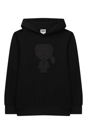 Детский хлопковое худи KARL LAGERFELD KIDS черного цвета по цене 13600 руб., арт. Z25294 | Фото 1 Детский хлопковое худи KARL LAGERFELD KIDS черного цвета, арт. Z25294 | Фото 1