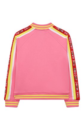 Детский хлопковый бомбер MARC JACOBS (THE) розового цвета по цене 10450 руб., арт. W15553 | Фото 2 Детский хлопковый бомбер MARC JACOBS (THE) розового цвета, арт. W15553 | Фото 2 (Рукава: Длинные; Материал внешний: Хлопок; Девочки Кросс-КТ: Толстовка-одежда; Ростовка одежда: 9 лет | 134 см, 12 лет | 152 см, 18 мес | 86 см, 2 года | 92 см, 3 года | 98 см, 4 года | 104 см, 5 лет | 110 см, 7 лет | 122 см)
