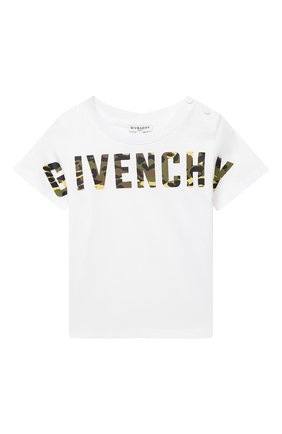 Детский хлопковая футболка GIVENCHY белого цвета по цене 16200 руб., арт. H05163 | Фото 1 Детский хлопковая футболка GIVENCHY белого цвета, арт. H05163 | Фото 1 (Материал внешний: Хлопок; Рукава: Короткие; Региональные ограничения белый список (Axapta Mercury): RU; Ростовка одежда: 12 мес | 80 см, 18 мес | 86 см, 24 мес | 92 см, 36 мес | 98 см, 6 мес | 68 см, 9 мес | 74 см)