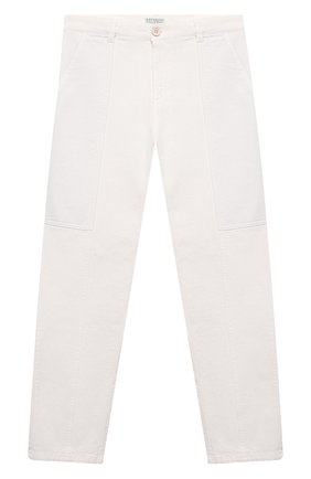 Детские джинсы BRUNELLO CUCINELLI белого цвета, арт. B0H43P408C | Фото 1 (Материал внешний: Хлопок; Кросс-КТ: джинсы; Детали: Однотонный; Ростовка одежда: 12 лет | 152 см)