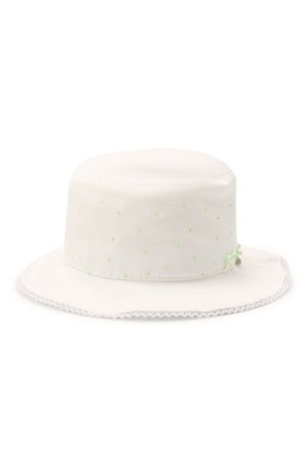 Детская хлопковая шляпа IL TRENINO белого цвета, арт. 21 5112 | Фото 2 (Материал: Хлопок, Текстиль; Региональные ограничения белый список (Axapta Mercury): RU)