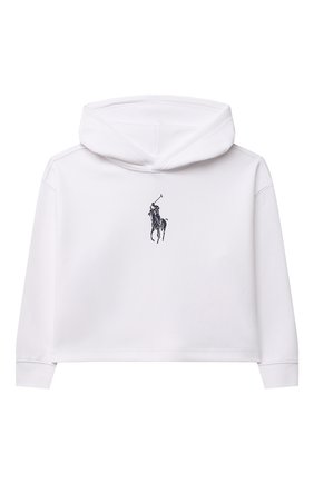 Детский укороченное худи из хлопка POLO RALPH LAUREN белого цвета по цене 7985 руб., арт. 313838563 | Фото 1 Детский укороченное худи из хлопка POLO RALPH LAUREN белого цвета, арт. 313838563 | Фото 1