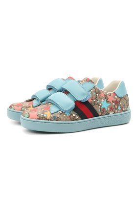 Детские кеды GUCCI синего цвета по цене 24200 руб., арт. 463090/2R610 | Фото 1 Детские кеды GUCCI синего цвета, арт. 463090/2R610 | Фото 1
