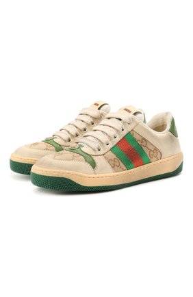 Детские кеды GUCCI зеленого цвета по цене 36700 руб., арт. 626620/G1760 | Фото 1 Детские кеды GUCCI зеленого цвета, арт. 626620/G1760 | Фото 1 (Материал внутренний: Текстиль, Натуральная кожа; Материал внешний: Текстиль)