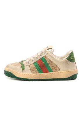 Детские кеды GUCCI зеленого цвета по цене 36700 руб., арт. 626620/G1760 | Фото 2 Детские кеды GUCCI зеленого цвета, арт. 626620/G1760 | Фото 2 (Материал внутренний: Текстиль, Натуральная кожа; Материал внешний: Текстиль)