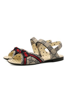 Детские босоножки GUCCI синего цвета по цене 27100 руб., арт. 649749/20Q20 | Фото 1 Детские босоножки GUCCI синего цвета, арт. 649749/20Q20 | Фото 1