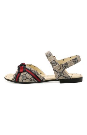 Детские босоножки GUCCI синего цвета по цене 27100 руб., арт. 649749/20Q20 | Фото 2 Детские босоножки GUCCI синего цвета, арт. 649749/20Q20 | Фото 2