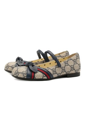 Детские балетки GUCCI синего цвета по цене 24200 руб., арт. 650354/20Q40 | Фото 1 Детские балетки GUCCI синего цвета, арт. 650354/20Q40 | Фото 1