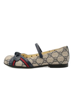 Детские балетки GUCCI синего цвета по цене 24200 руб., арт. 652329/20Q40 | Фото 2 Детские балетки GUCCI синего цвета, арт. 652329/20Q40 | Фото 2