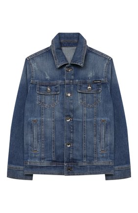 Детского джинсовая куртка DOLCE & GABBANA синего цвета по цене 34150 руб., арт. L41B95/LD915/8-14 | Фото 1 Детского джинсовая куртка DOLCE & GABBANA синего цвета, арт. L41B95/LD915/8-14 | Фото 1
