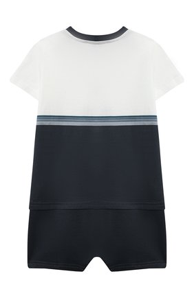 Детское хлопковый комбинезон DOLCE & GABBANA синего цвета по цене 15100 руб., арт. L1J02G/G7WRS | Фото 2 Детское хлопковый комбинезон DOLCE & GABBANA синего цвета, арт. L1J02G/G7WRS | Фото 2