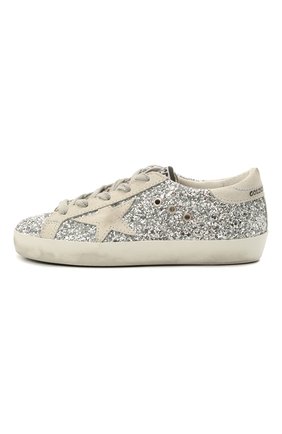 Детские кеды superstar GOLDEN GOOSE DELUXE BRAND серебряного цвета по цене 18500 руб., арт. GYF00101.F000416 | Фото 2 Детские кеды superstar GOLDEN GOOSE DELUXE BRAND серебряного цвета, арт. GYF00101.F000416 | Фото 2