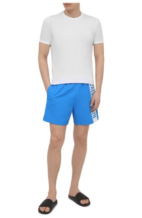 Мужские плавки-шорты CALVIN KLEIN синего цвета по цене 7495 руб., арт. KM0KM00542 | Фото 2 Мужские плавки-шорты CALVIN KLEIN синего цвета, арт. KM0KM00542 | Фото 2