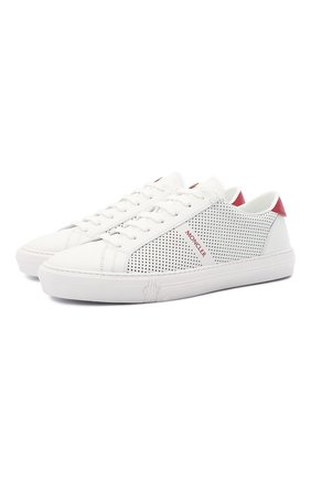 Мужские кожаные кеды MONCLER белого цвета по цене 42700 руб., арт. G1-09A-4M714-40-02SSC | Фото 1 Мужские кожаные кеды MONCLER белого цвета, арт. G1-09A-4M714-40-02SSC | Фото 1