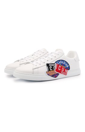 Мужские кожаные кеды DSQUARED2 белого цвета по цене 38350 руб., арт. SNM0005 01503859 | Фото 1 Мужские кожаные кеды DSQUARED2 белого цвета, арт. SNM0005 01503859 | Фото 1