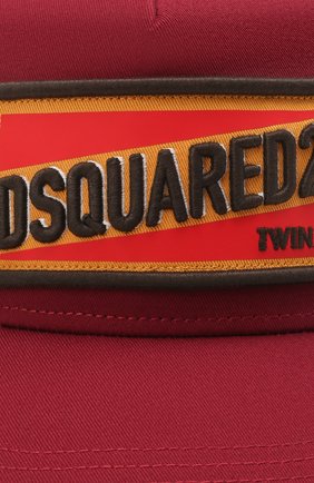 Мужской хлопковая бейсболка DSQUARED2 бордового цвета по цене 13200 руб., арт. BCM0419 05C00001 | Фото 3 Мужской хлопковая бейсболка DSQUARED2 бордового цвета, арт. BCM0419 05C00001 | Фото 3