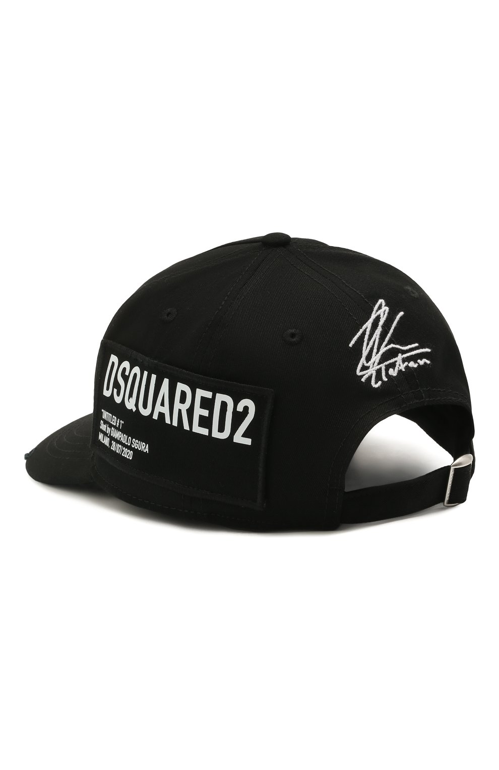 Мужской хлопковая бейсболка DSQUARED2 черно-белого цвета по цене 15900 руб., арт. BCM0445 05C00001 | Фото 2 Мужской хлопковая бейсболка DSQUARED2 черно-белого цвета, арт. BCM0445 05C00001 | Фото 2
