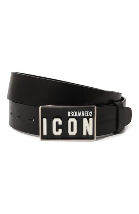 Мужской кожаный ремень DSQUARED2 черно-белого цвета по цене 20750 руб., арт. BEM0326 12900001 | Фото 1 Мужской кожаный ремень DSQUARED2 черно-белого цвета, арт. BEM0326 12900001 | Фото 1