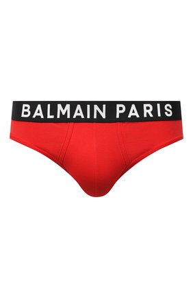 Мужские хлопковые брифы BALMAIN красного цвета по цене 6350 руб., арт. BRL615180 | Фото 1 Мужские хлопковые брифы BALMAIN красного цвета, арт. BRL615180 | Фото 1