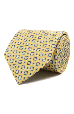 Мужской шелковый галстук CORNELIANI желтого цвета, арт. 87U390-1120334/00 | Фото 1 (Материал: Шелк, Текстиль; Принт: С принтом)