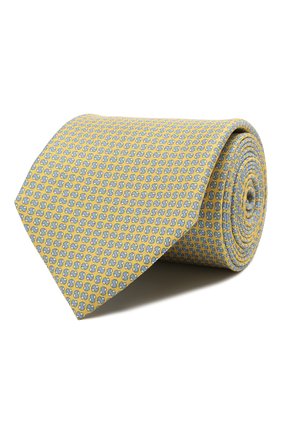 Мужской шелковый галстук CORNELIANI желтого цвета, арт. 87U390-1120334/00 | Фото 1 (Материал: Текстиль, Шелк; Принт: С принтом)