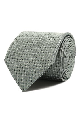 Мужской шелковый галстук CORNELIANI салатового цвета, арт. 87U390-1120308/00 | Фото 1 (Материал: Текстиль, Шелк; Принт: С принтом)