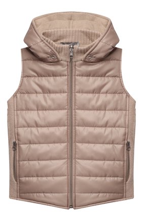 Детский двусторонний жилет с капюшоном GIORGETTI CASHMERE бежевого цвета по цене 28050 руб., арт. MB1370/2A-6A | Фото 1 Детский двусторонний жилет с капюшоном GIORGETTI CASHMERE бежевого цвета, арт. MB1370/2A-6A | Фото 1 (Девочки Кросс-КТ: Верхняя одежда; Рукава: Без рукавов; Ростовка одежда: 2 года | 92 см, 4 года | 104 см, 6 лет | 116 см)