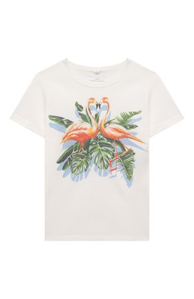 Детская хлопковая футболка STELLA MCCARTNEY белого цвета по цене 4320 руб., арт. 602652/SQJ97 | Фото 1 Детская хлопковая футболка STELLA MCCARTNEY белого цвета, арт. 602652/SQJ97 | Фото 1